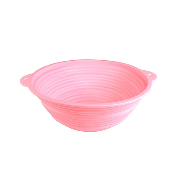 Round toast baking pan yellow pink