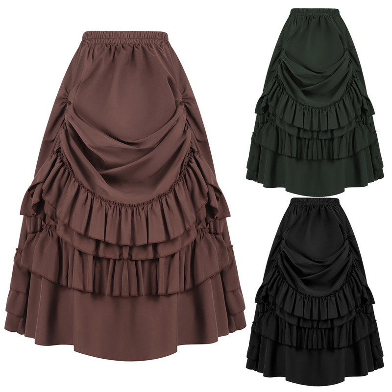 Manpinshang Amazon's Best-Selling Foreign Trade Product: Women's Retro Gothic Victorian Style Skirt, Renaissance Short Skirt