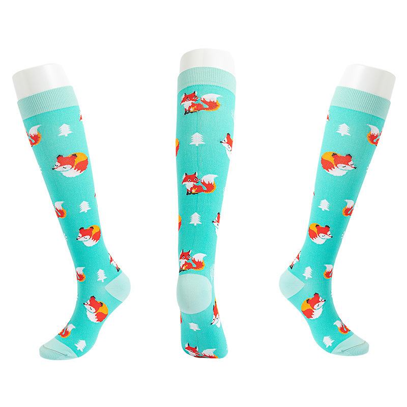 Calzini a compressione casual da esterno in stile animale, stile Jacquard Calf 2025d, per uomo e donna_voghion.com