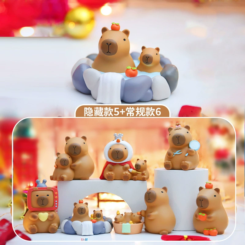 Новые продукты ins маленькие бобы Капибара Blind Box Q Edition автомобильный счастливый маленький украшение смолы украшения завод прямых продаж