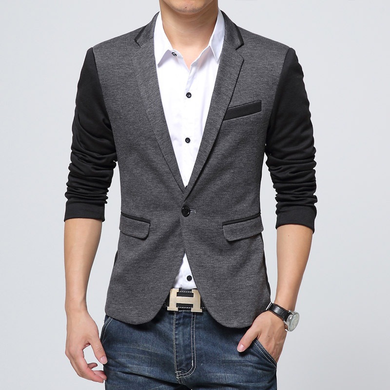Estilo coreano otoño moda nuevo traje chaqueta juvenil de los hombres slim fit un botón casual solo traje chaqueta de los hombres