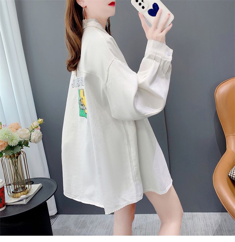 2023新款衬衫女长袖春秋季宽松甜美学院风显瘦透气过臀下半身失踪详情14