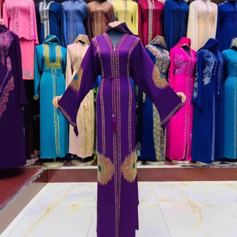 Elegant Abaya Plus Size Women's Dress Wedding High Waist Ladies Robe Dress Clothing Autumn Women's Clothing