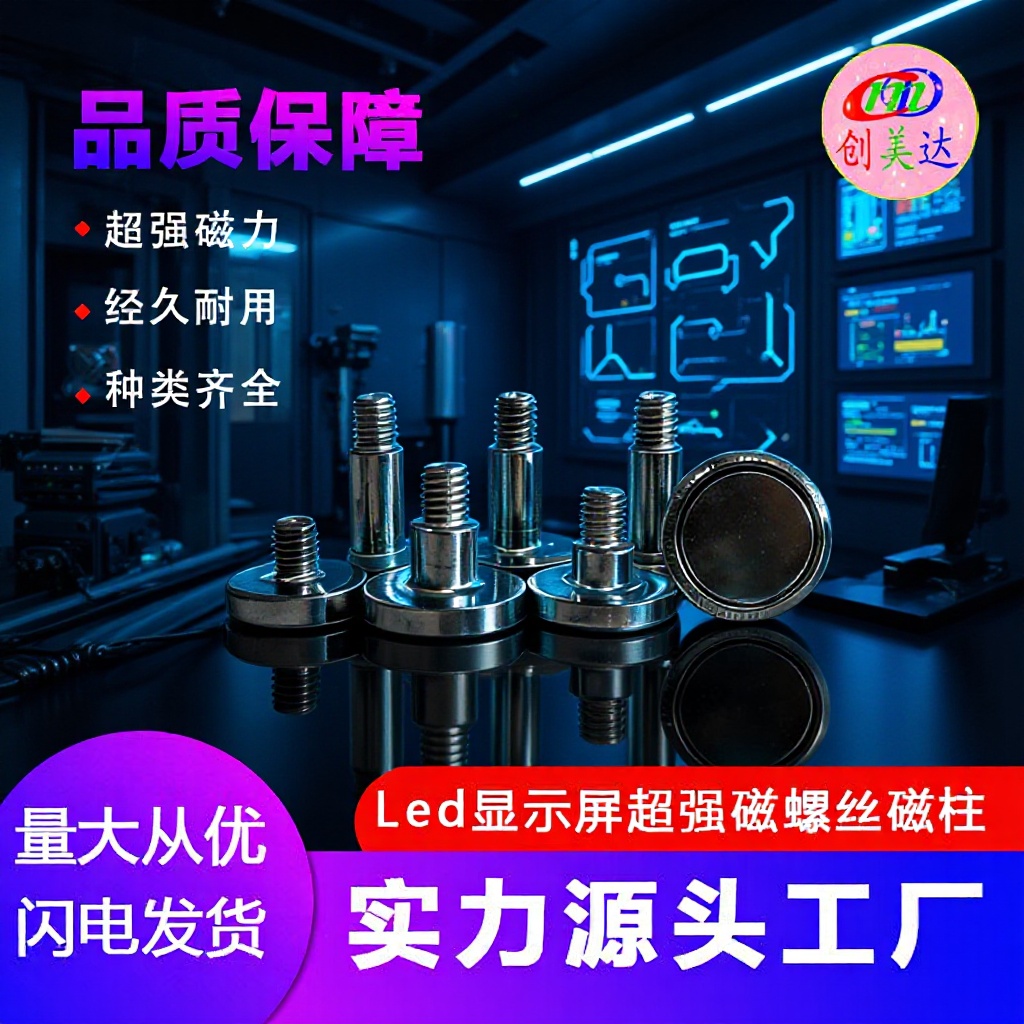 户外LED显示屏专用磁吸螺丝 M3M4免工具固定柱模组镀白锌国标认证