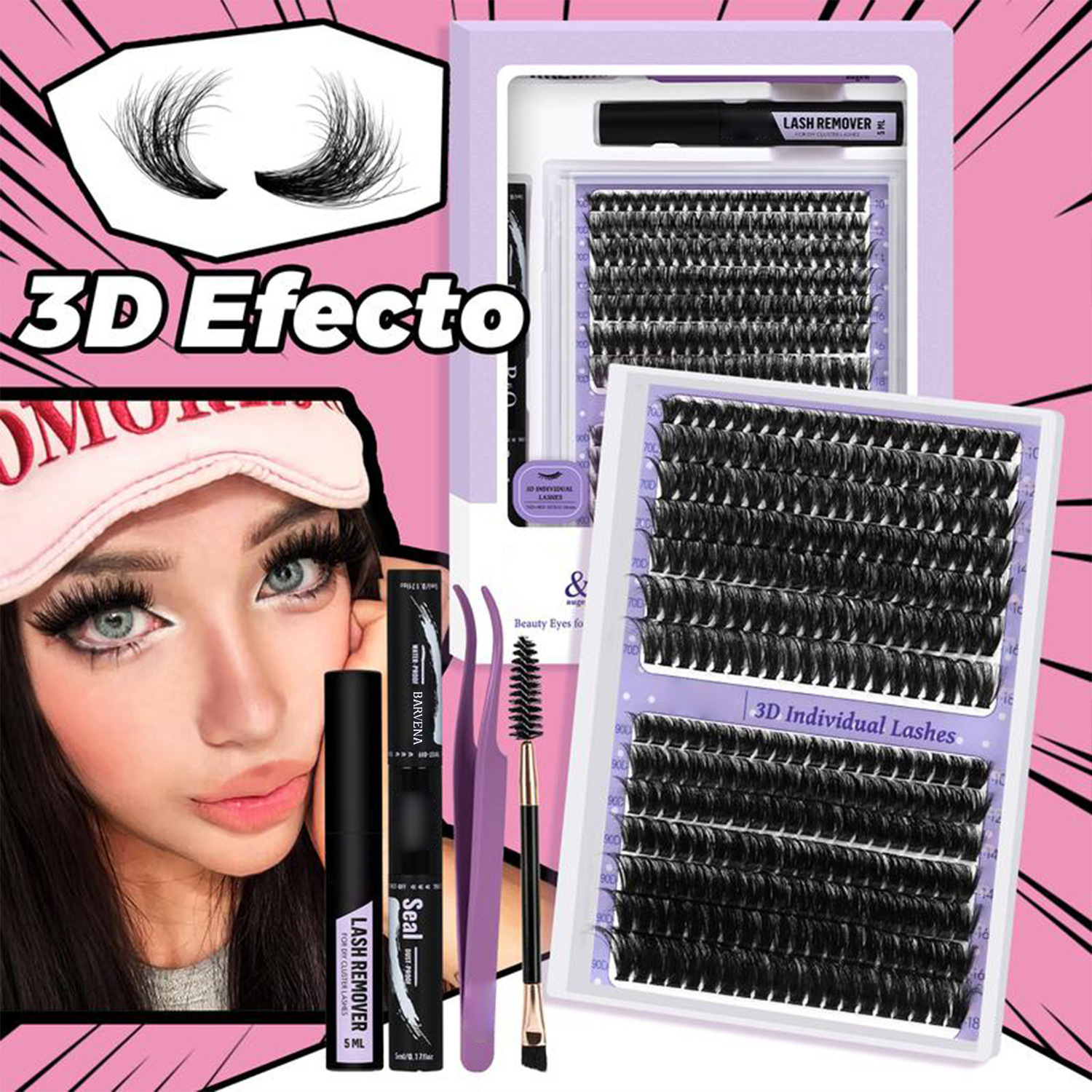 TK transfronterizo explosivo conjunto de extensión de pestañas grueso segmento de pelo floppy pestañas falsas