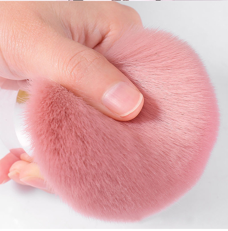 Mushroom-shaped loose powder blush makeup brush, extra-large soft powder setting and contactor, pink single makeup brush undefined