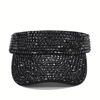Women's Black Crystal Embellished Visor Hat Stylish Snap|ms