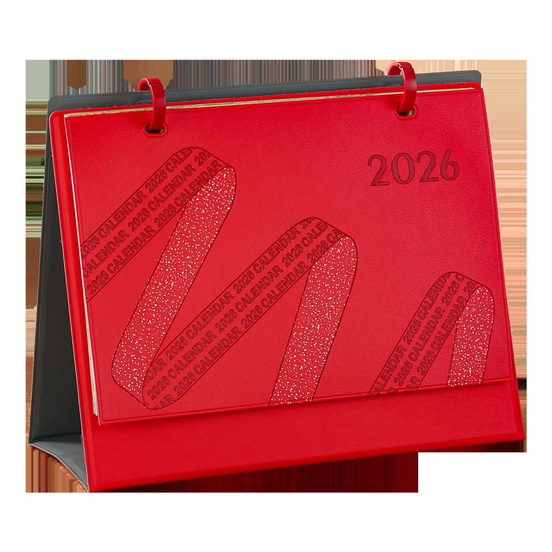 2026马年台历定制公司企业广告活动计划本桌面摆件皮质跨境日历本|undefined