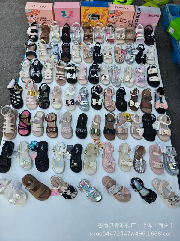 子供サンダル最終供給プリンセスシューズ夏の屋台実店舗中大子供女子学生結び目パフォーマンスシューズ卸売|undefined