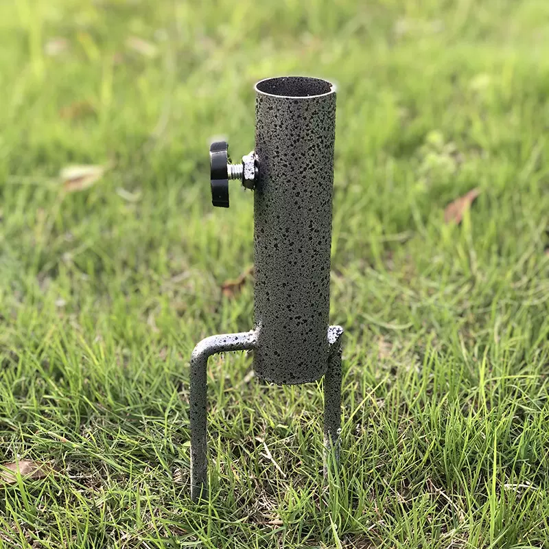 户外遮阳伞伞座太阳伞摆摊伞铁插黑精钢地插金属地插天幕地插插脚