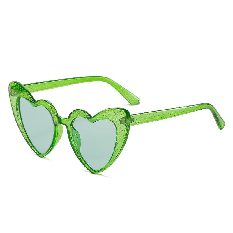 Sunglasses Fashion Versatile Shopping Peach Heart Love Sunglasses Metal Hinge Large Frame Personalized Glasses_voghion.com