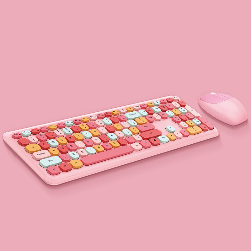 Mofiモイブ666ワイヤレスキーボードのマウスセット女の子かわいいチョコレート無限カラーキーボード|undefined