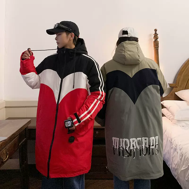 冬季新款羽绒服男中长款连帽外套休闲潮牌冲锋衣90白鸭绒保暖大衣
