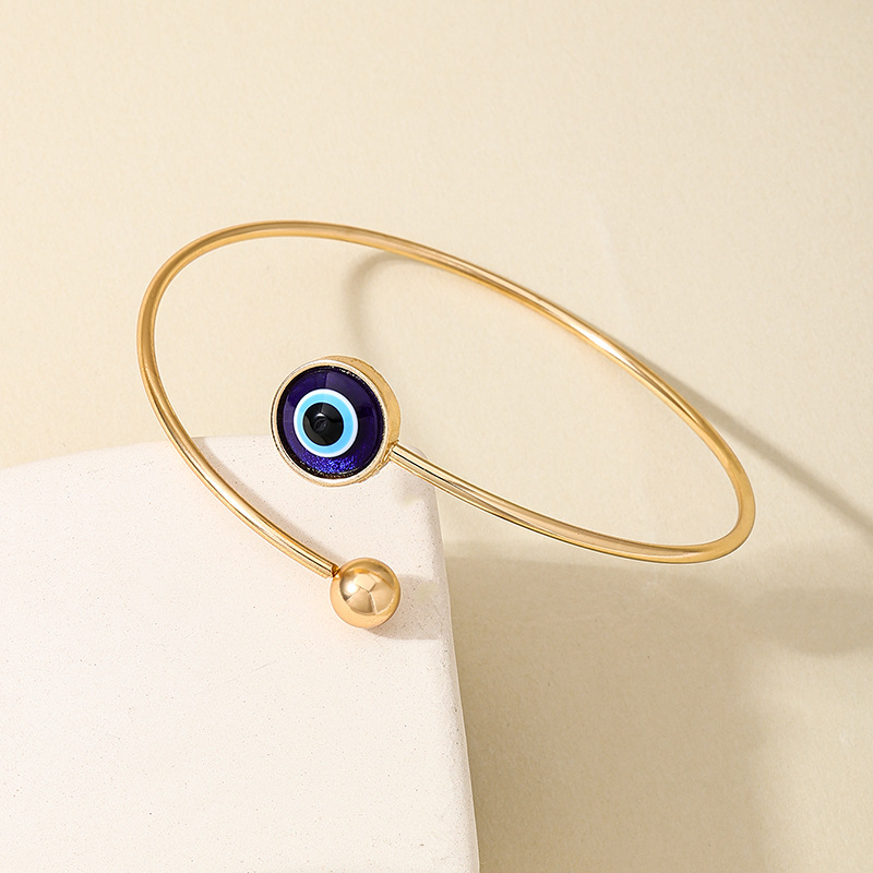 1 estilo europeo y americano personalidad creativa metal diablo ojo alrededor de la abertura ajustable brazalete de mujer