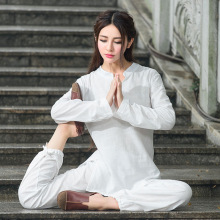 民族风女装棉麻瑜伽疗愈服冥想服两件套休闲打坐禅修服长袖太极女