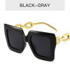 Fashionable retro sunglasses, square trend chain, glasses, internet celebrity, sun protection