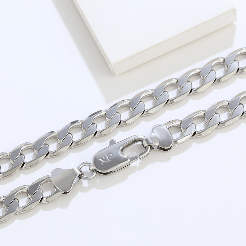 Joyería de xupe aleación de cobre collar de cadena blanca de los hombres cubanos de moda Cadena de hip hop de las mujeres accesorios de pareja