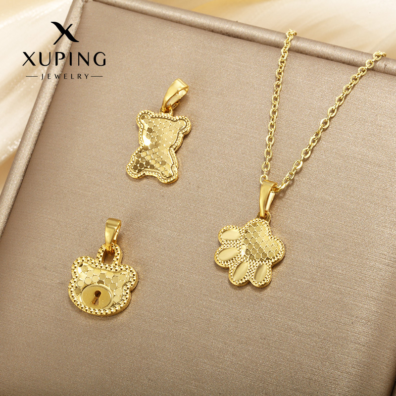 Xuping joyería espejo panal dragón escala gato pata impresión oso colgante collar moda femenina collar creativo venta al por mayor