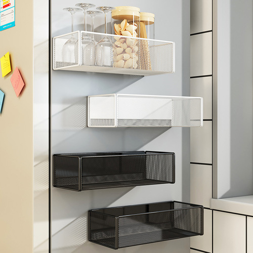 Kitchen refrigerator shelf side storage magnetic onion ginger garlic box side hanging basket artifact complete box shelf vegetables