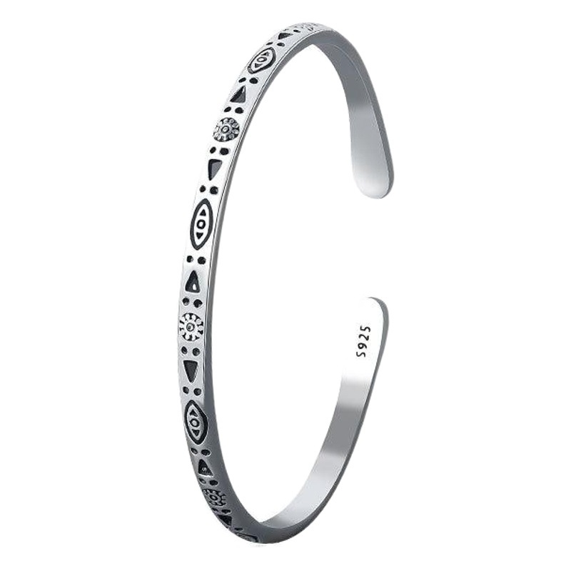 Nuevo estilo personalizado patrón pulsera mujer moda retro patrón abierto pulsera regalo para novias joyería