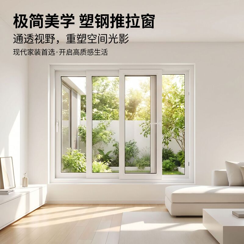 Simple sound insulation plastic sliding window balcony bedroom sealing window PVC sliding window rental house engineering window Simple sound insulation plastic sliding window balcony bedroom sealing window PVC sliding window rental house engineering window