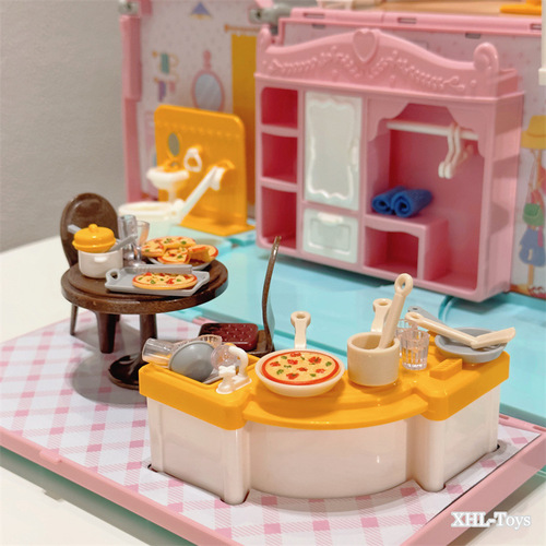 Koala Diary RV Play House Storage Transformed Bus Villa Doll House Car Model Toy Girl Gift