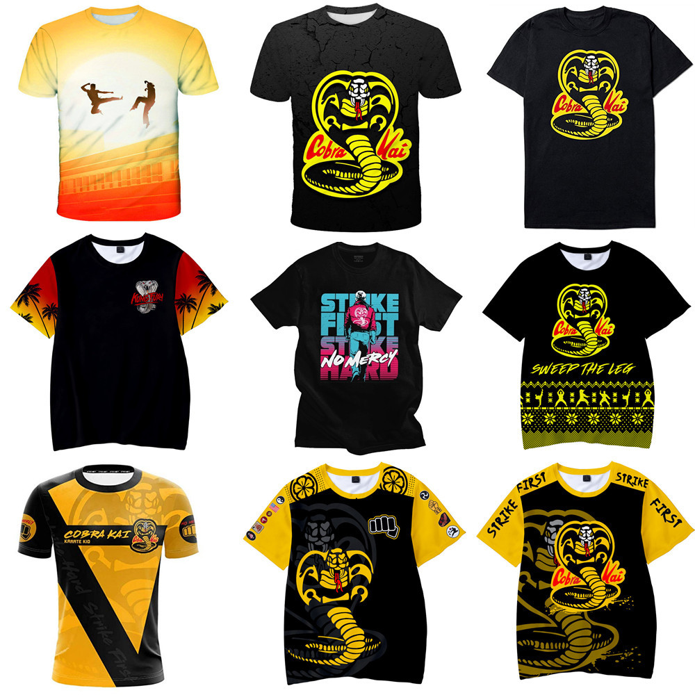 Cross-border New Karate Invincible Kid Series Cobra Five 3D Digital Printing T-shirt Casual COS Short Sleeve