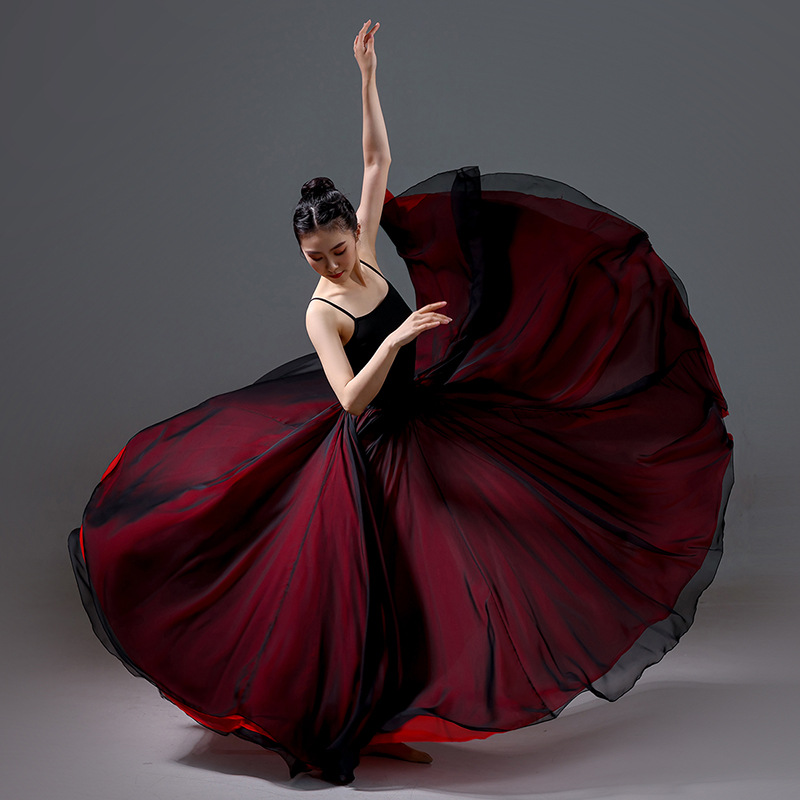 Classical dance big skirt performance clothing dresses double -layer…