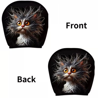 Universal seat cover — pullover printed car headrest cover, TEMU - fried-cat-double-sided-printing-1-piece