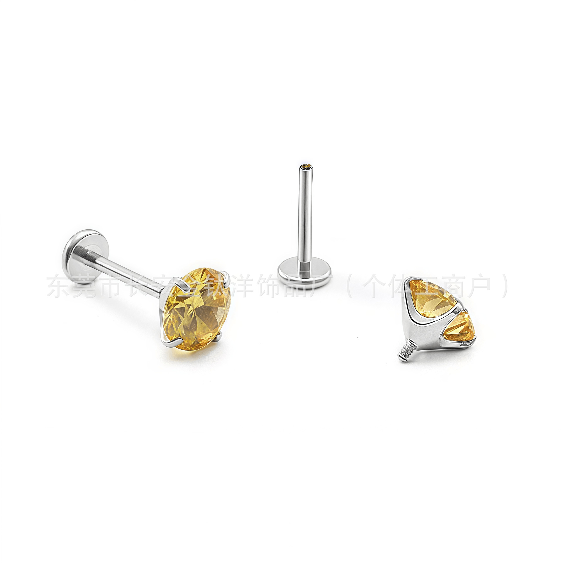 Pointed titanium steel lip stud product view