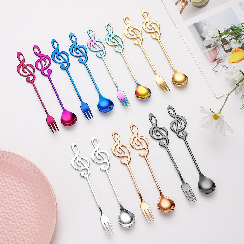 Creative Musical Gift, Treble Clef High Note Shaped Coffee Spoon, Cute And Exquisite Prize For Students_voghion.com