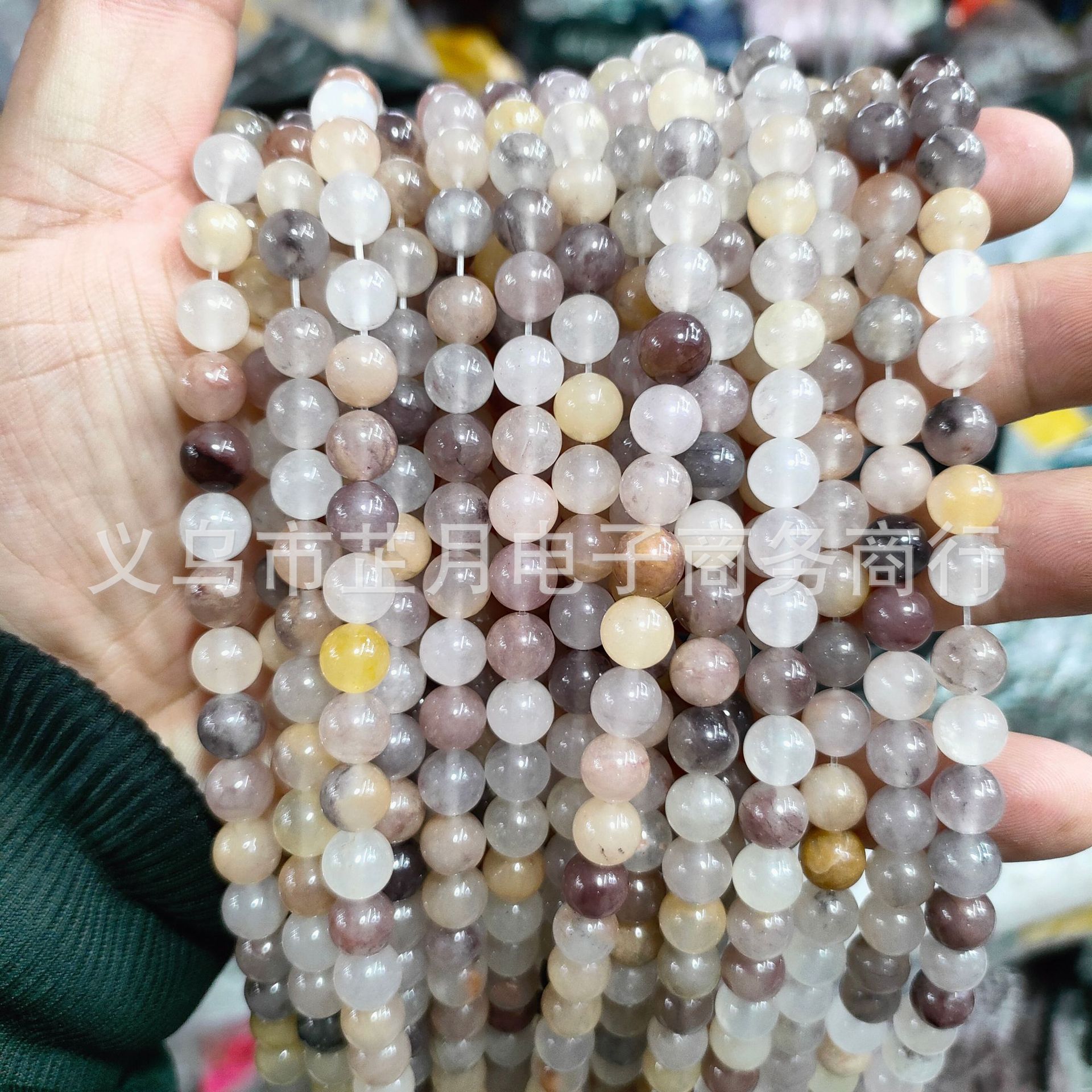 Natural Golden Silk Jade Purple Orchid She Ta Jade Round Beads Scatter Beads Semi-Finished DIY Jewelry Bracelet Necklace Accessories Wholesale