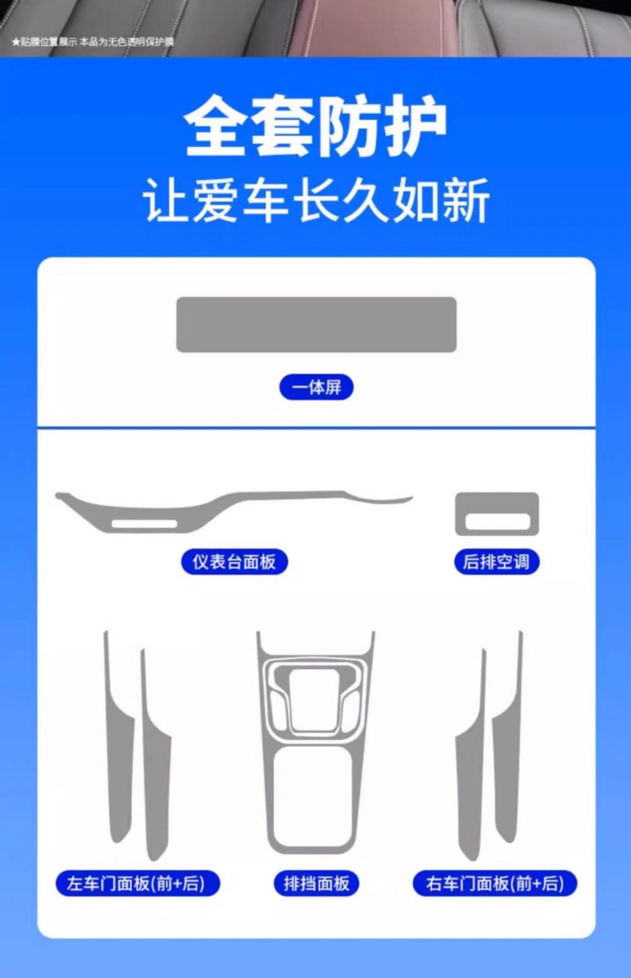 Gac Trumpchi M6Pro Interior Film Car Decoration Supplies Central Control Screen Protective Film Interior Modification Parts 24