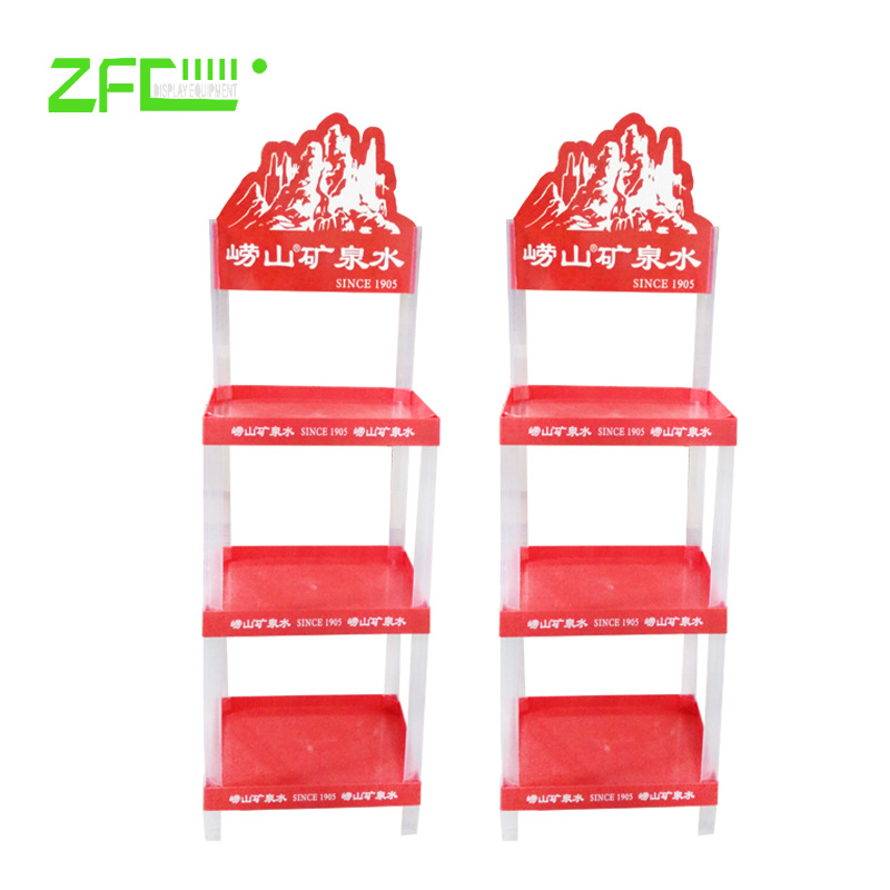 热销超市饮料食品塑料陈列架PP货架承重力强 定 制促销陈列架展示