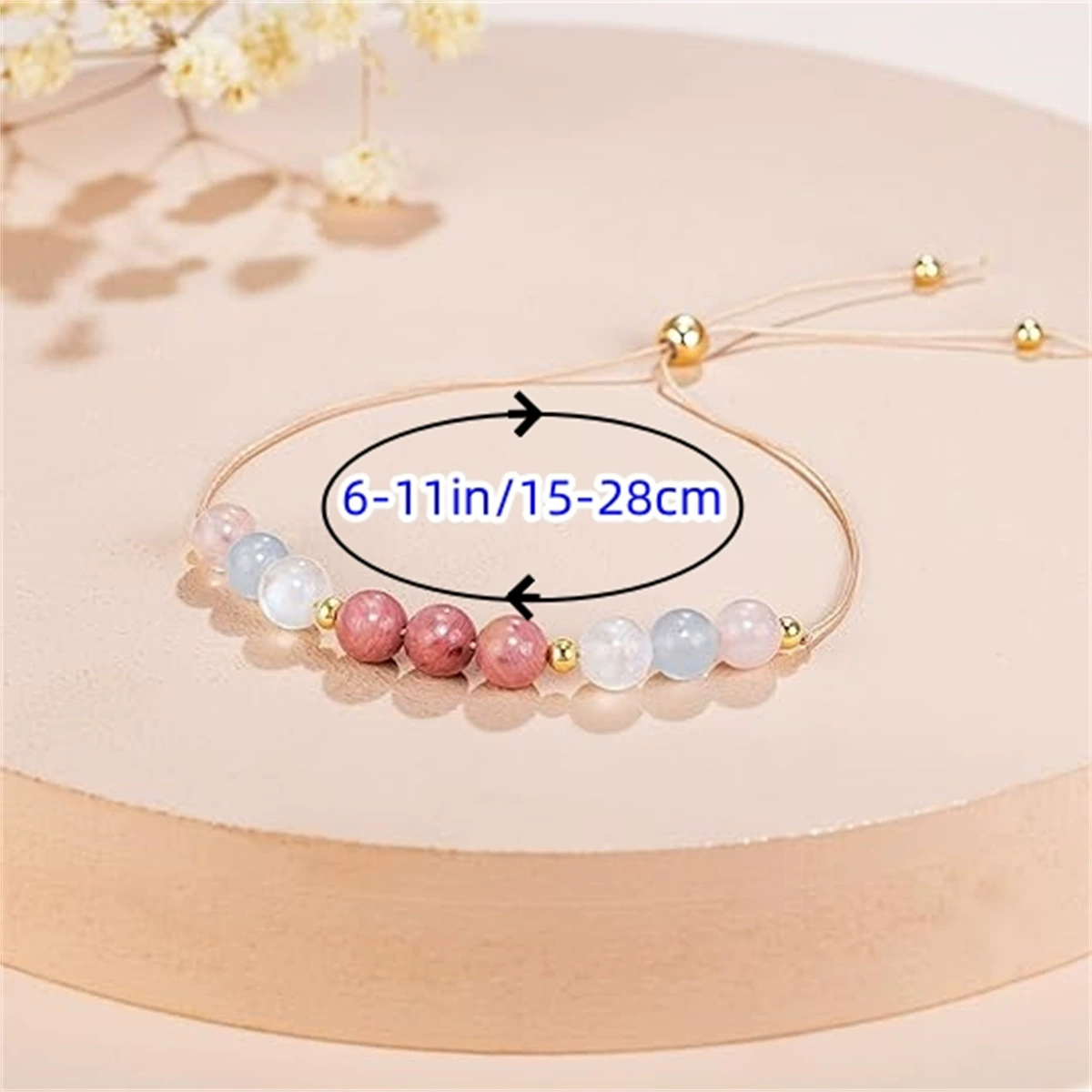  Organic adjustable bracelet with beads, cards, Amazon, Birthday gift