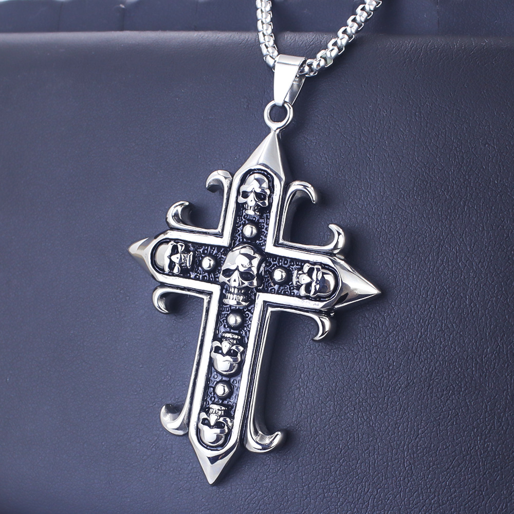Men's Vintage Skull And Tiger Head Chain Necklace For Men_voghion.com