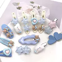 Заколки hairpins brand Cute для челки, пастельные мишки и звёзды, наборы
