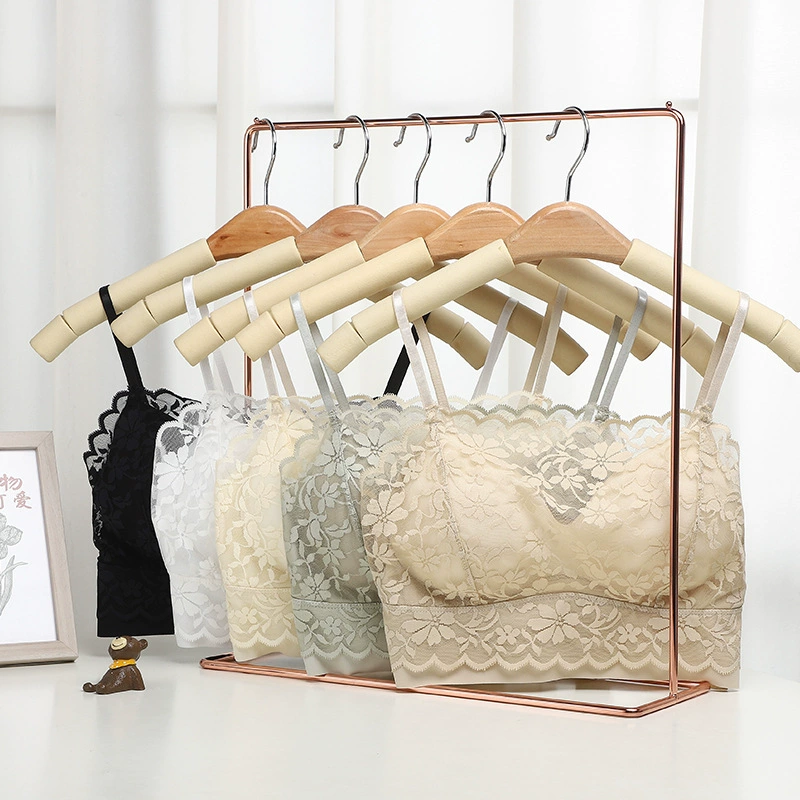 Silk lace summer thin bra top, chest strap, breast pads, underwear, “Frozen”, beautiful back, lifting effect