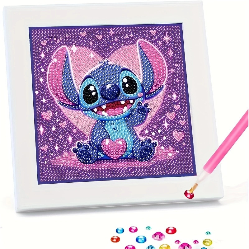 Pintura de diamantes enmarcada hecha a mano, superventas transfronteriza, de dibujos animados infantiles de la princesa Elsa, linda pintura de pegatinas de diamantes DIY