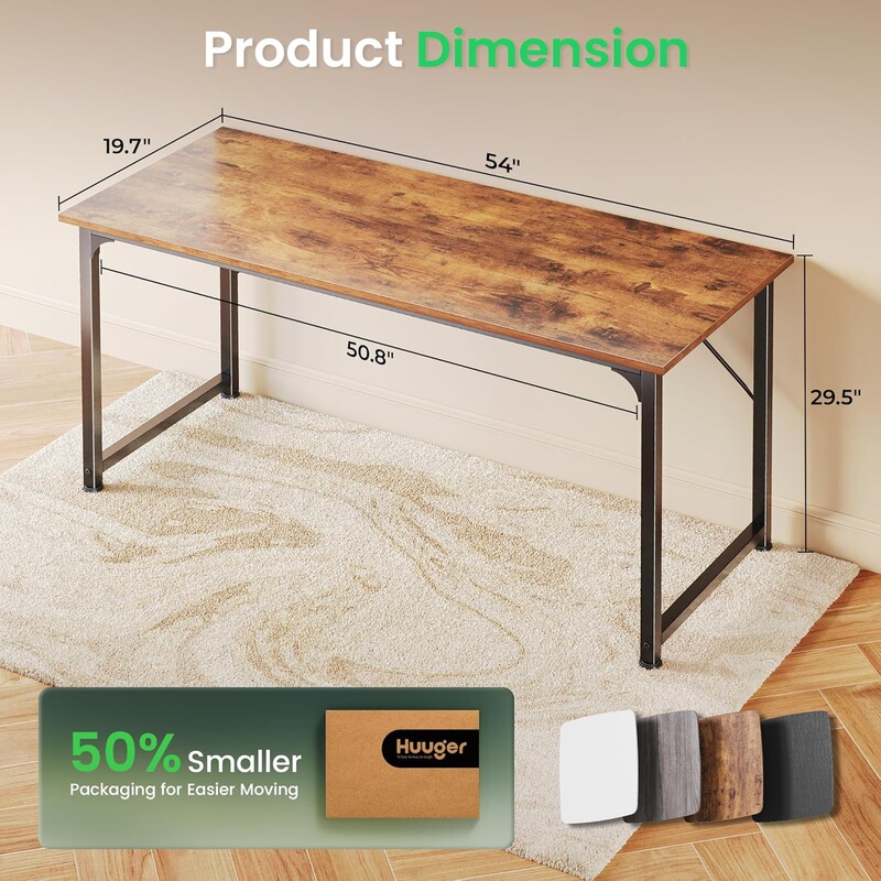 Cross-Border Hot-Selling Thigh-High Computer Desk for Home Work and Writing, Modern, Simple, Rustic, Sturdy, Brown