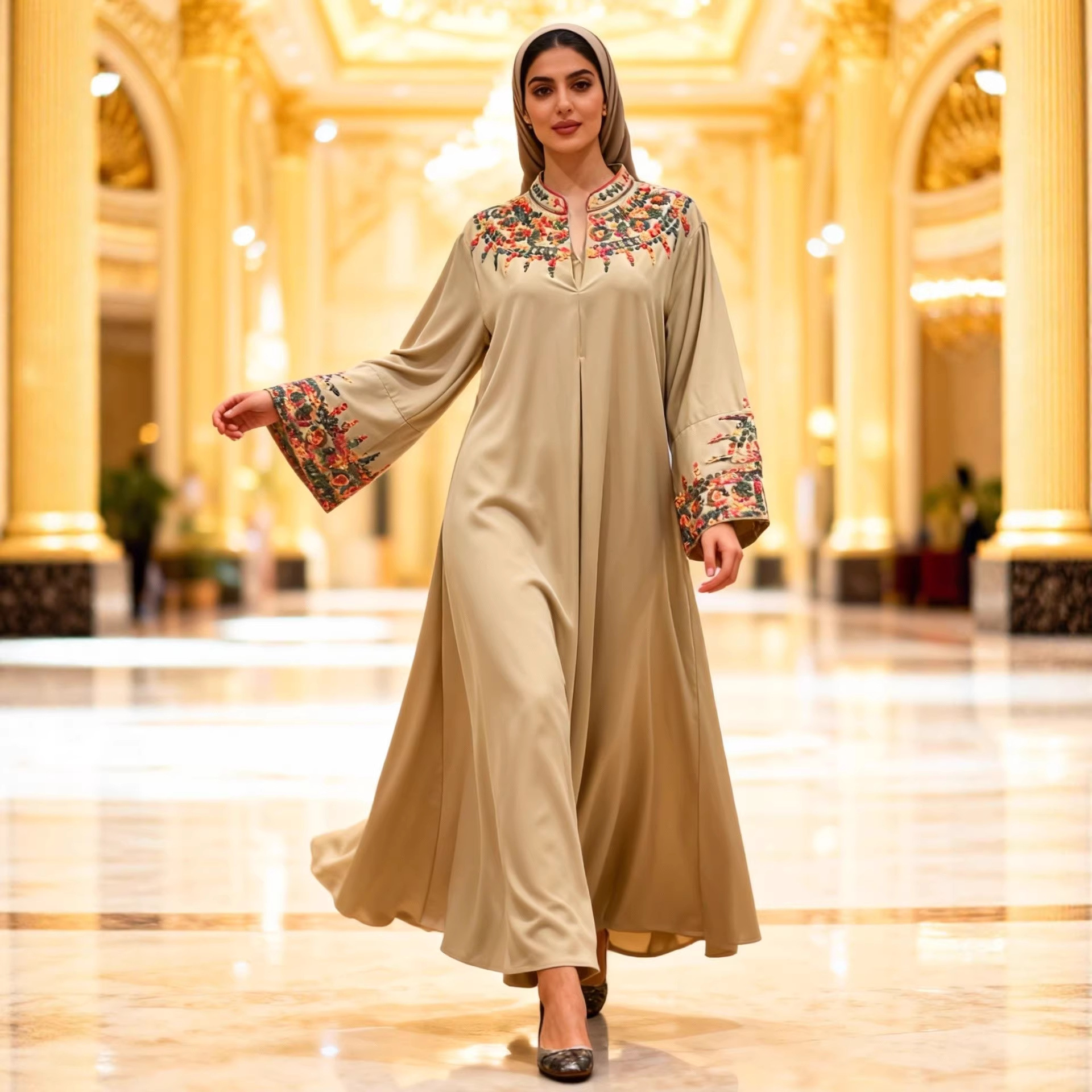 Retro apricot long-sleeve