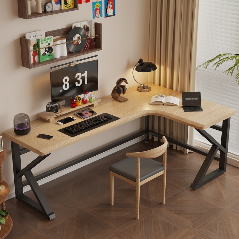 Solid Wood Corner Computer Desk Home Desktop Office Corner Desk Corner Workbench L-Shaped E-Sports Room E-Sports Table