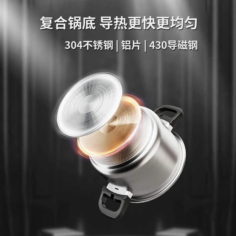 圧力鍋 304 ステンレス鋼防爆家庭用ガスストーブ電磁調理器ユニバーサル未塗装大容量圧力鍋|undefined