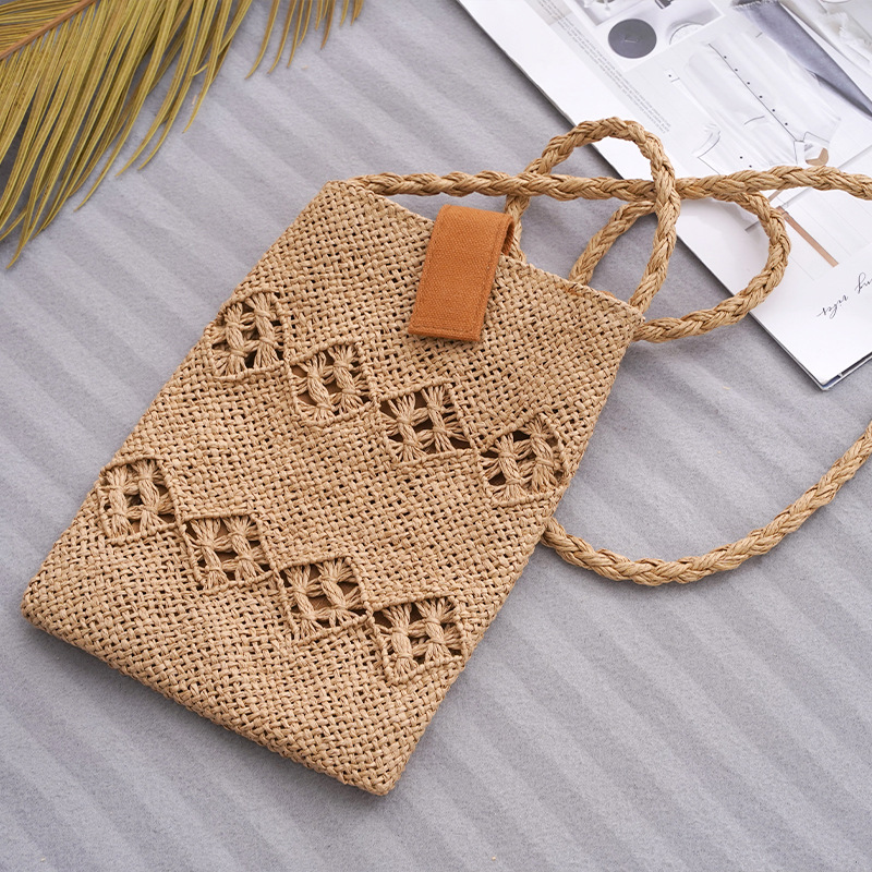 Woven mini phone bag new summer woven ins style messenger bag niche design beach coin purse for women Woven mini phone bag new summer woven ins style messenger bag niche design beach coin purse for women