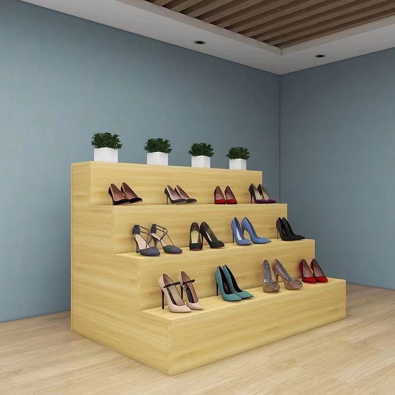 梯形置物架陈列架台阶中岛柜货架礼品阶梯式鞋架化妆品展示柜跨境