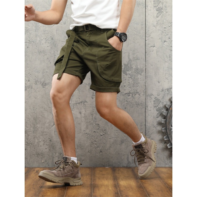 Summer Multi-Pocket Biker Cargo Shorts for Men, Trendy Brand, Slim Fit Straight-Leg 5-Point Shorts Summer Multi-Pocket Biker Cargo Shorts for Men, Trendy Brand, Slim Fit Straight-Leg 5-Point Shorts