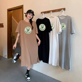 胖mm短袖网红风睡裙女夏季长裙外穿宽松休闲连衣裙家居服工厂批发