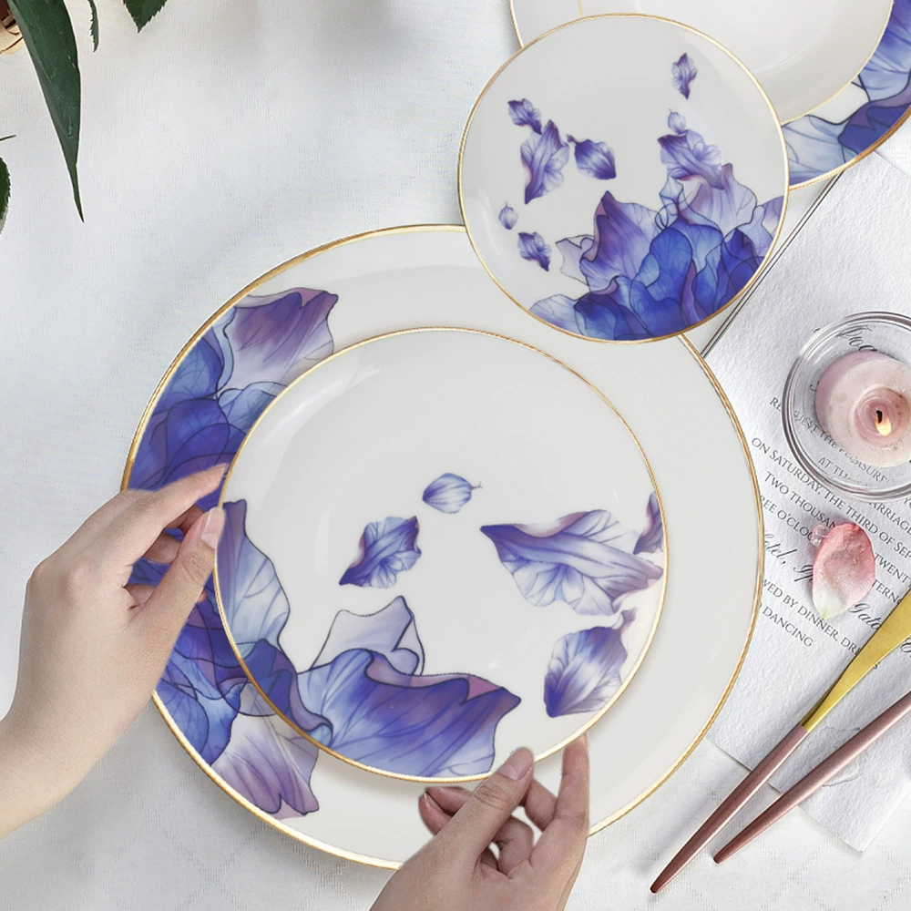 Creative ceramic set for home use, dinner plate for hotel, simple and elegant design