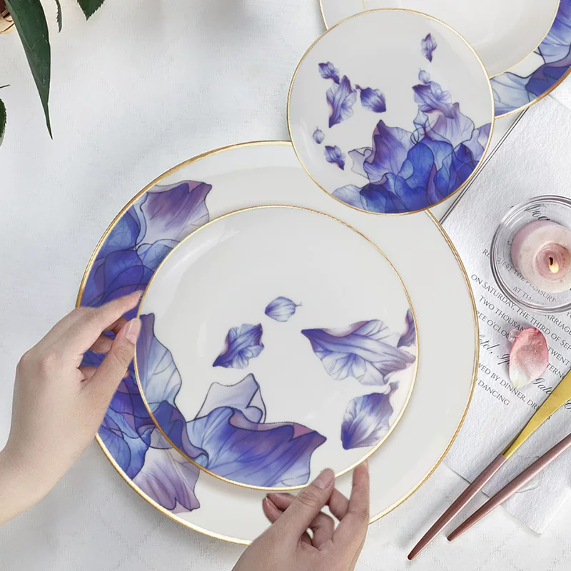 Creative ceramic set for home use, dinner plate for hotel, simple and elegant design