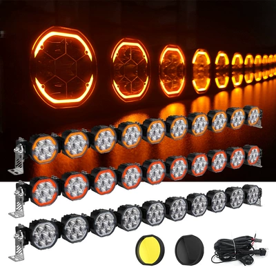 Atmosphere modification front bar headlight Wrangler joint row spotlight truck ATV/UTV work LED off-road vehicle ceiling light